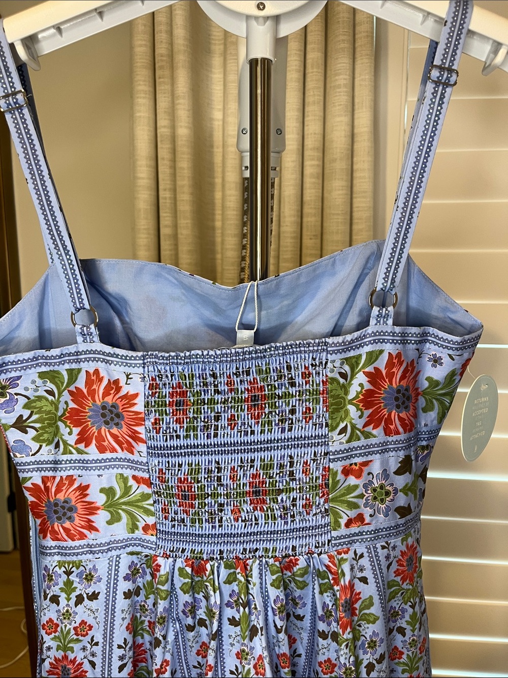Hill House Margot Dress Small NWT in Floral Block Stripe, Blue Multi - Picture 8 of 9